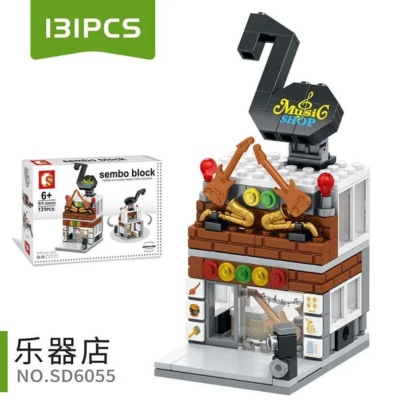 Mini City Street Snack Shop Blocks – Compatible Building Set