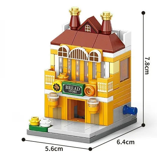 Mini City Street Snack Shop Blocks – Compatible Building Set