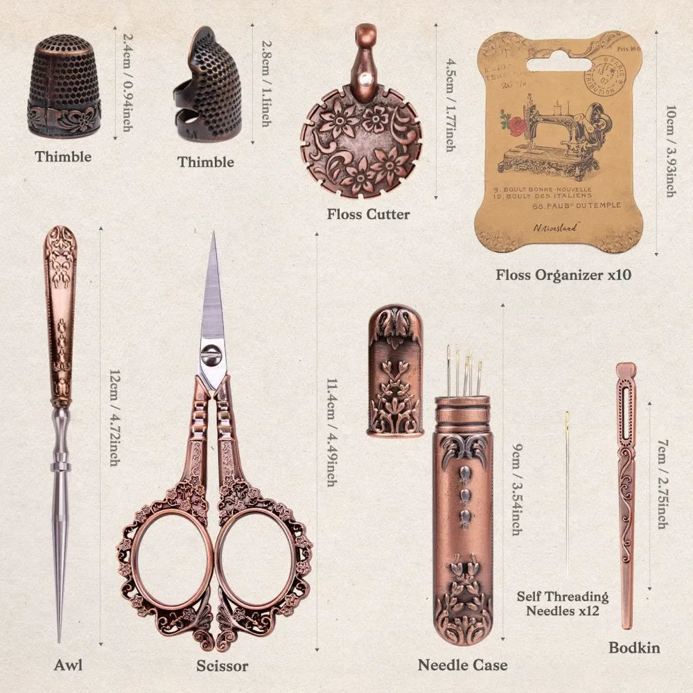 Vintage Sewing Kit – Retro Scissors & Needle Set