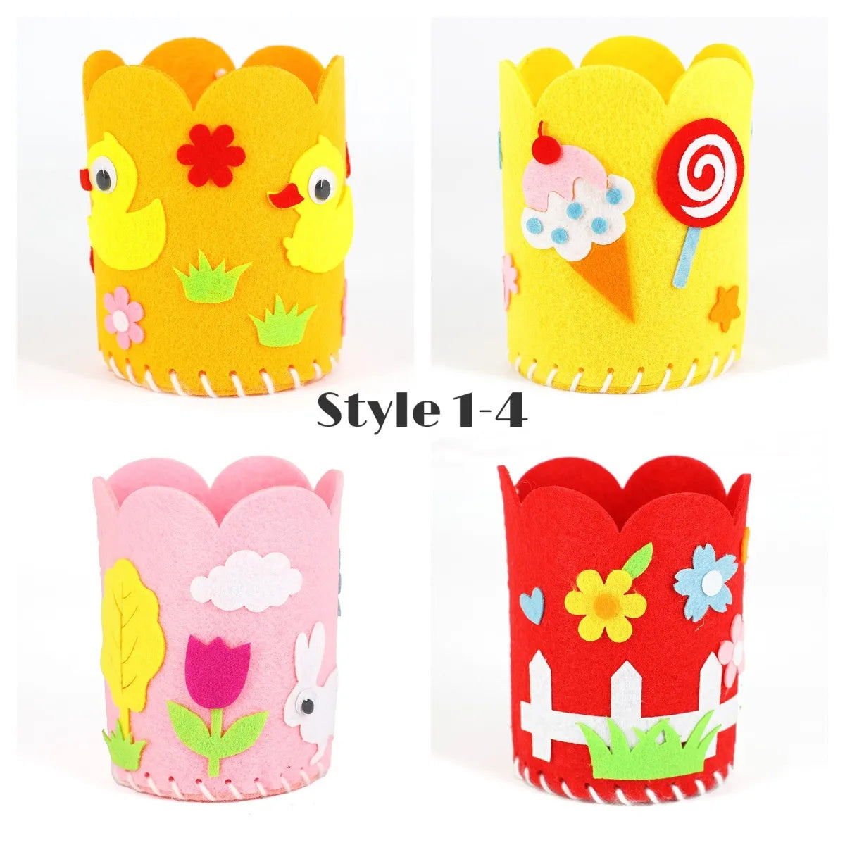 4pcs Kids DIY Pencil Holder Kit – Creative Craft Toy Set