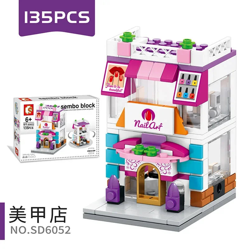 Mini City Street Snack Shop Blocks – Compatible Building Set