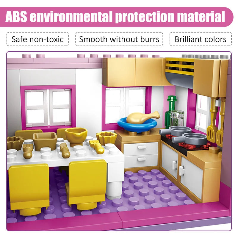 ZKZC 1018pcs Summer Villa Building Set – 3-in-1 House & Garden