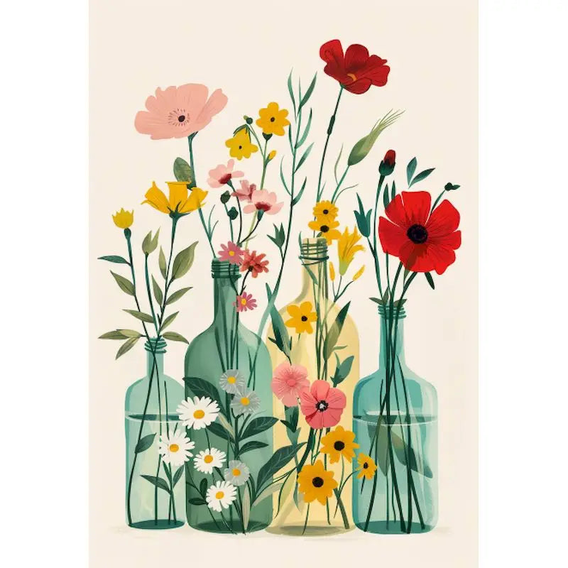 Flower Paint by Numbers Kit – DIY Wall Art for Adults