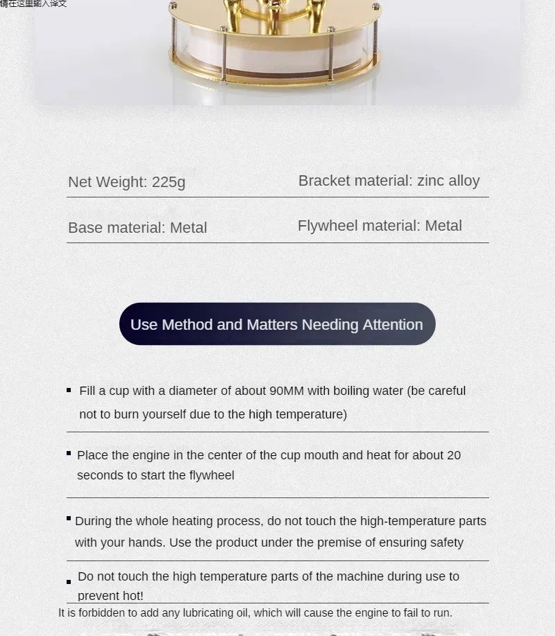 Low Temperature Stirling Engine Model Thermoacoustic External Combustion Engine Children's Educational Gift Birthday Gift
