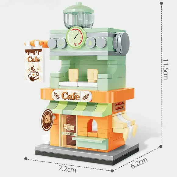 Mini City Street Snack Shop Blocks – Compatible Building Set