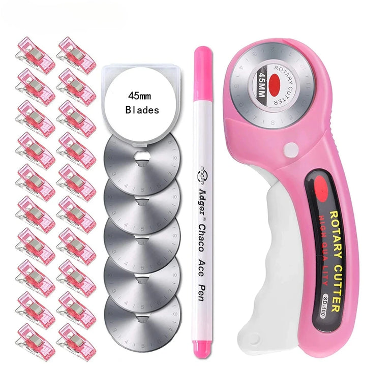 45mm Rotary Cutter Set – 5 Blades + Clips & Marker