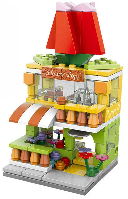 Mini City Street Snack Shop Blocks – Compatible Building Set