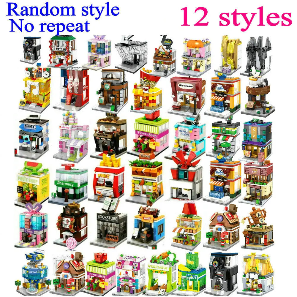 Mini City Street Snack Shop Blocks – Compatible Building Set