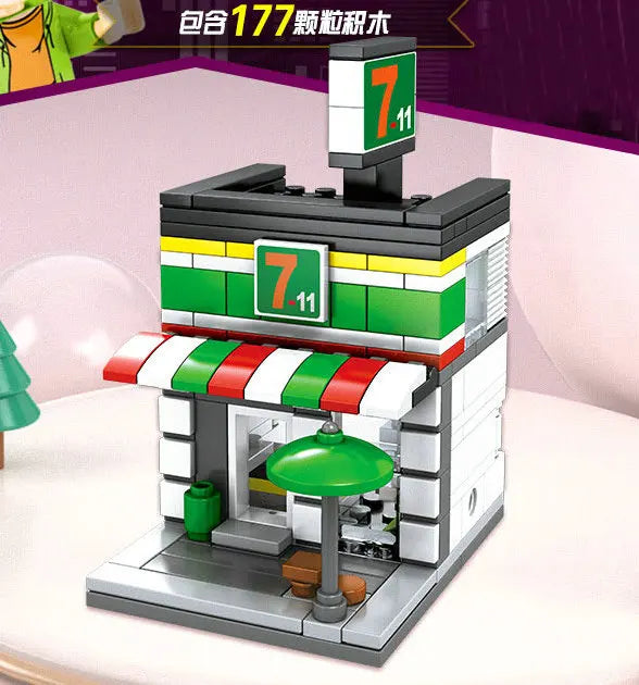 Mini City Street Snack Shop Blocks – Compatible Building Set