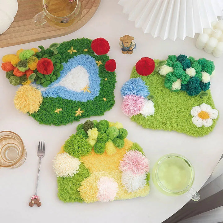 Latch Hook Coaster Kit – DIY Yarn Craft for Adults & Beginners