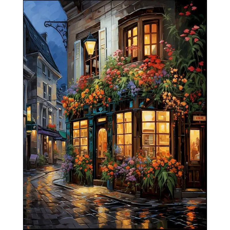 City Landscape Paint by Numbers – Framed DIY Canvas Art Kit for Adults