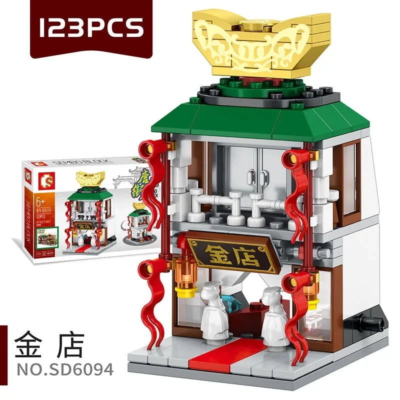 Mini City Street Snack Shop Blocks – Compatible Building Set