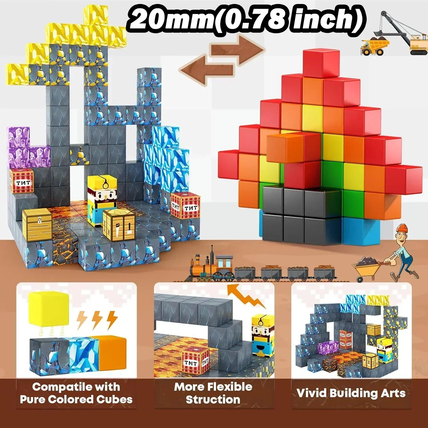 Magnetic Building Block Cube Set – STEM Toy for Kids 3+