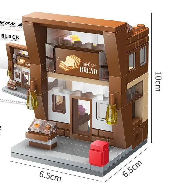 Mini City Street Snack Shop Blocks – Compatible Building Set