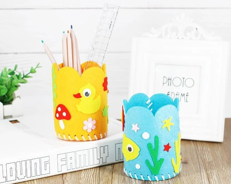 4pcs Kids DIY Pencil Holder Kit – Creative Craft Toy Set