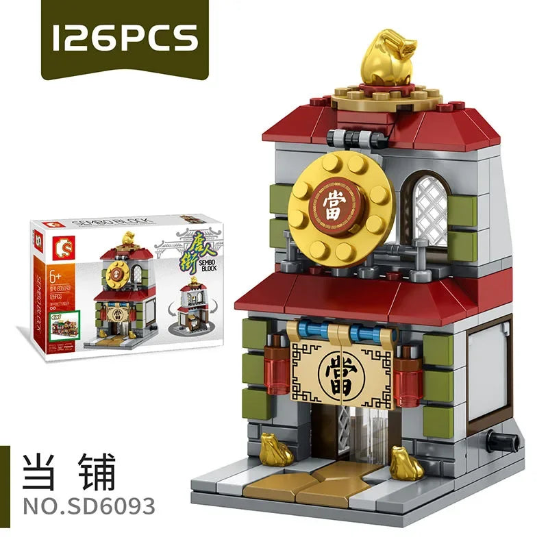Mini City Street Snack Shop Blocks – Compatible Building Set