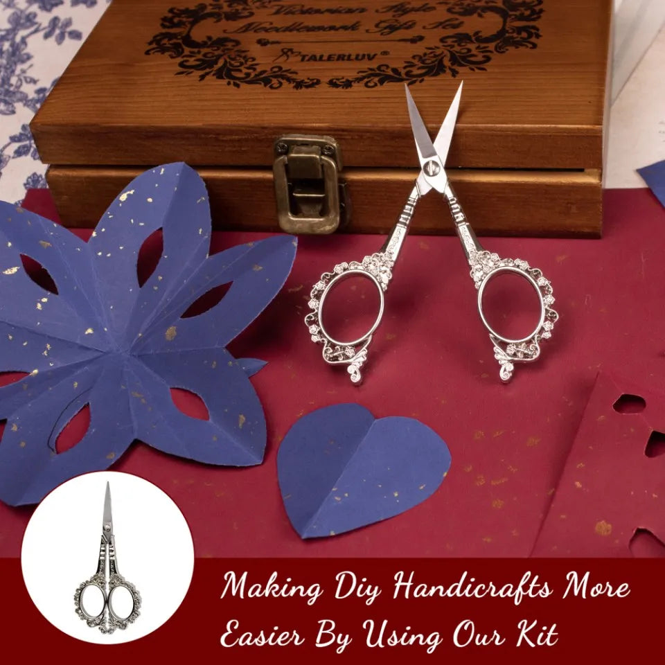 Vintage Sewing Kit – Retro Scissors & Needle Set