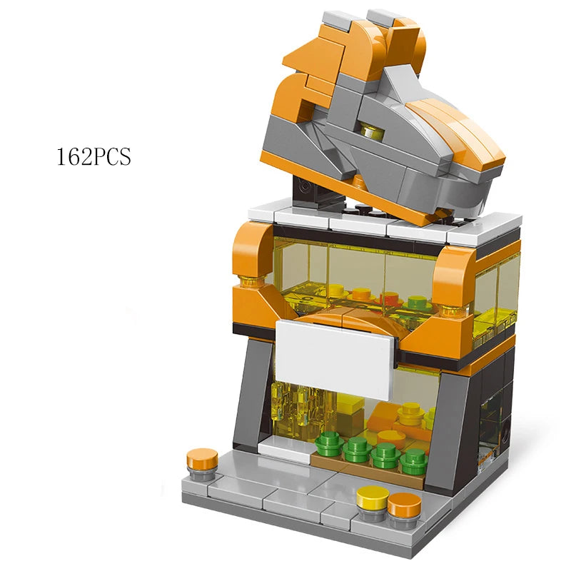 Mini Shop Market Street View – Hamburger & Retail Building Blocks