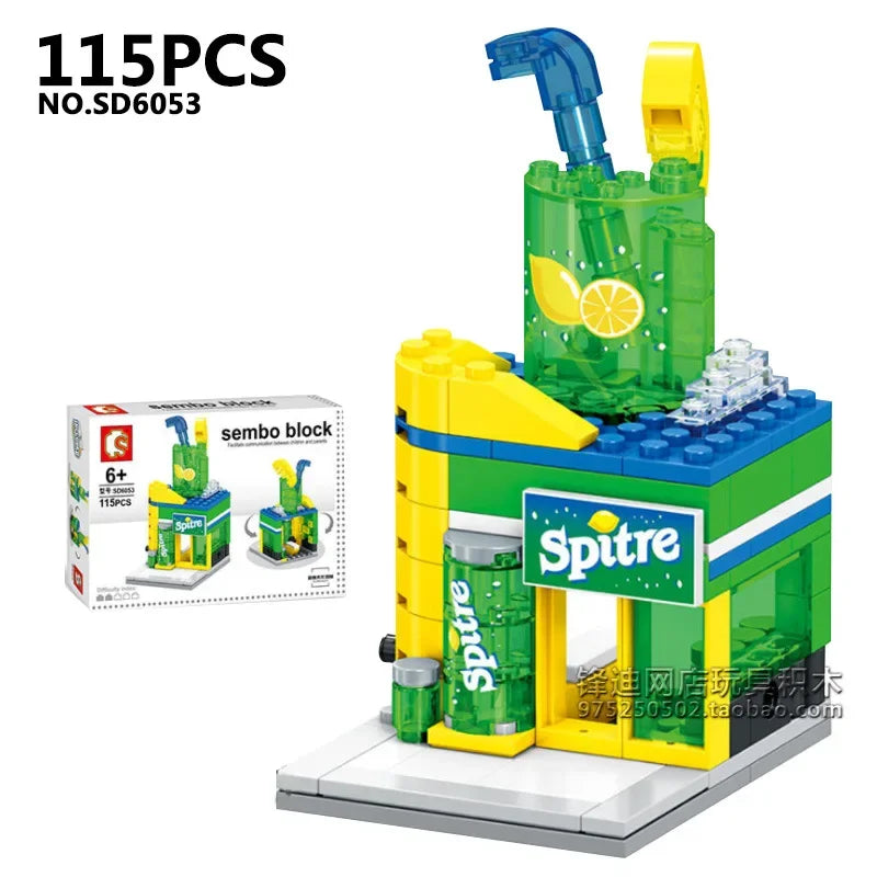 Mini City Street Snack Shop Blocks – Compatible Building Set