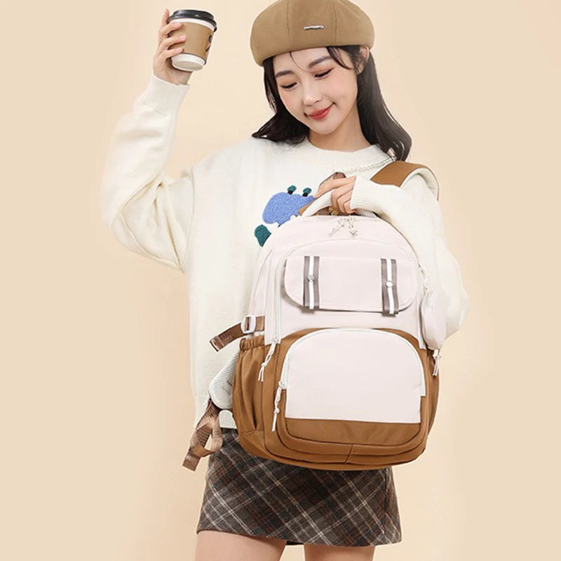 Stitch Pink & Black Backpack – Kids’ Schoolbag with Coin Purse