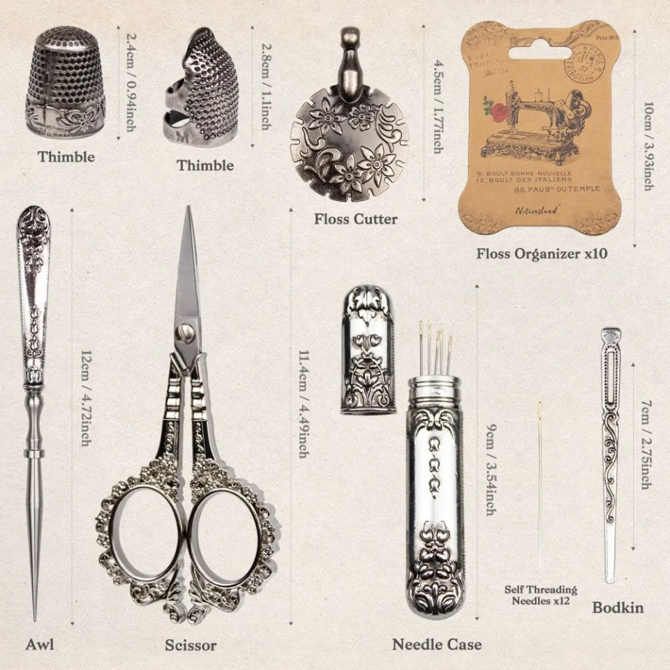 Vintage Sewing Kit – Retro Scissors & Needle Set