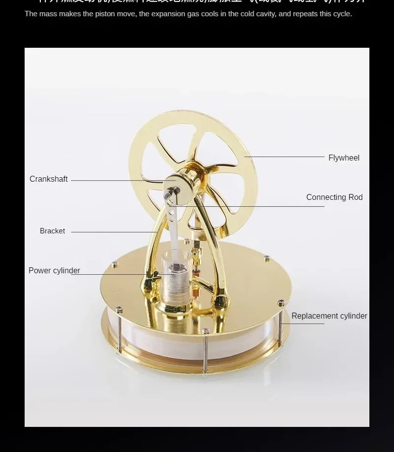 Low Temperature Stirling Engine Model Thermoacoustic External Combustion Engine Children's Educational Gift Birthday Gift