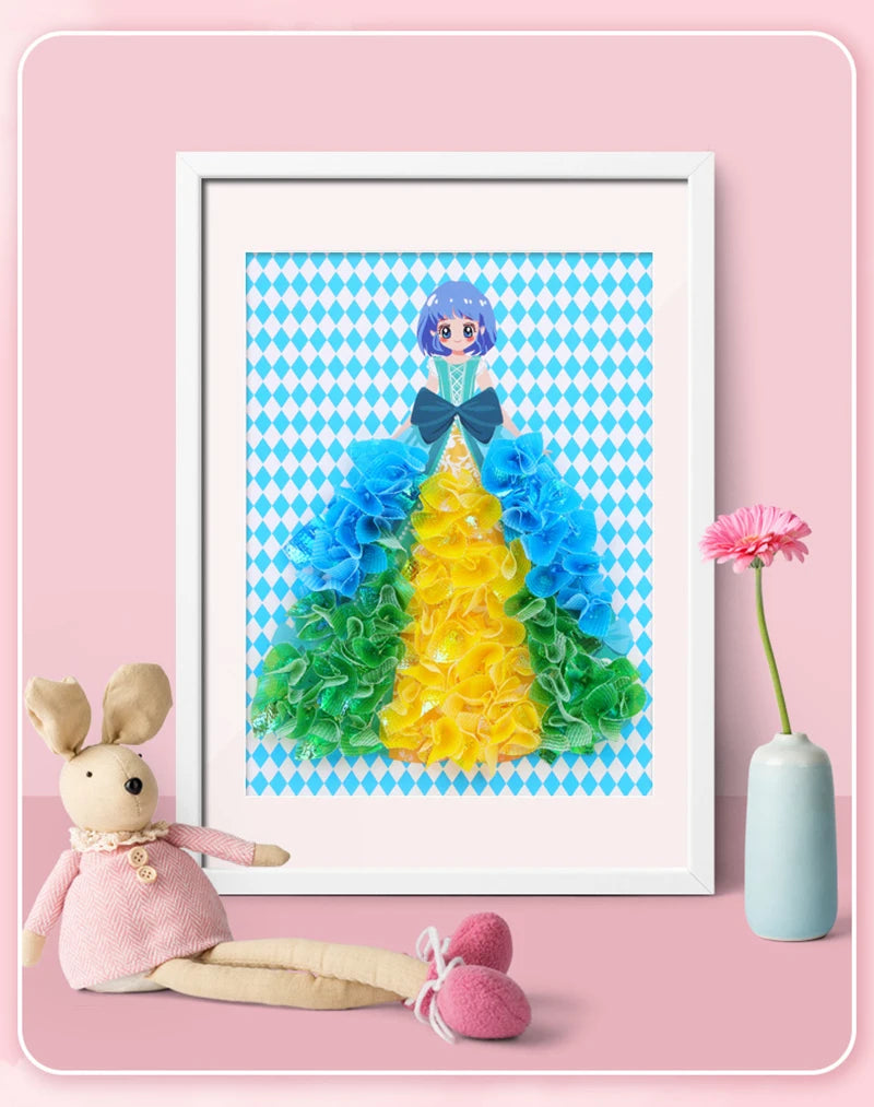 Puzzle Puncture Painting Card Set – DIY Princess & Animal Art Craft