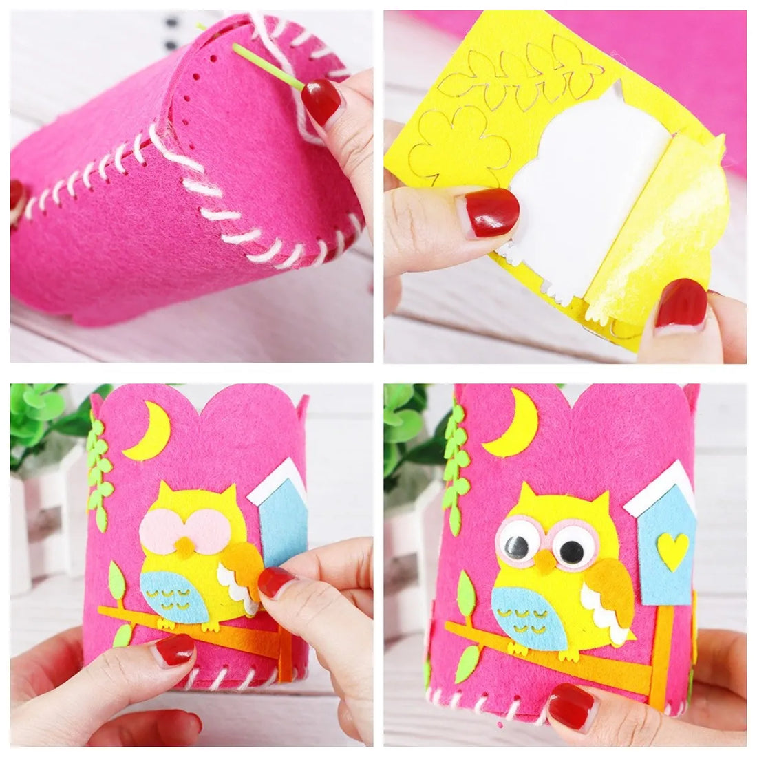 4pcs Kids DIY Pencil Holder Kit – Creative Craft Toy Set