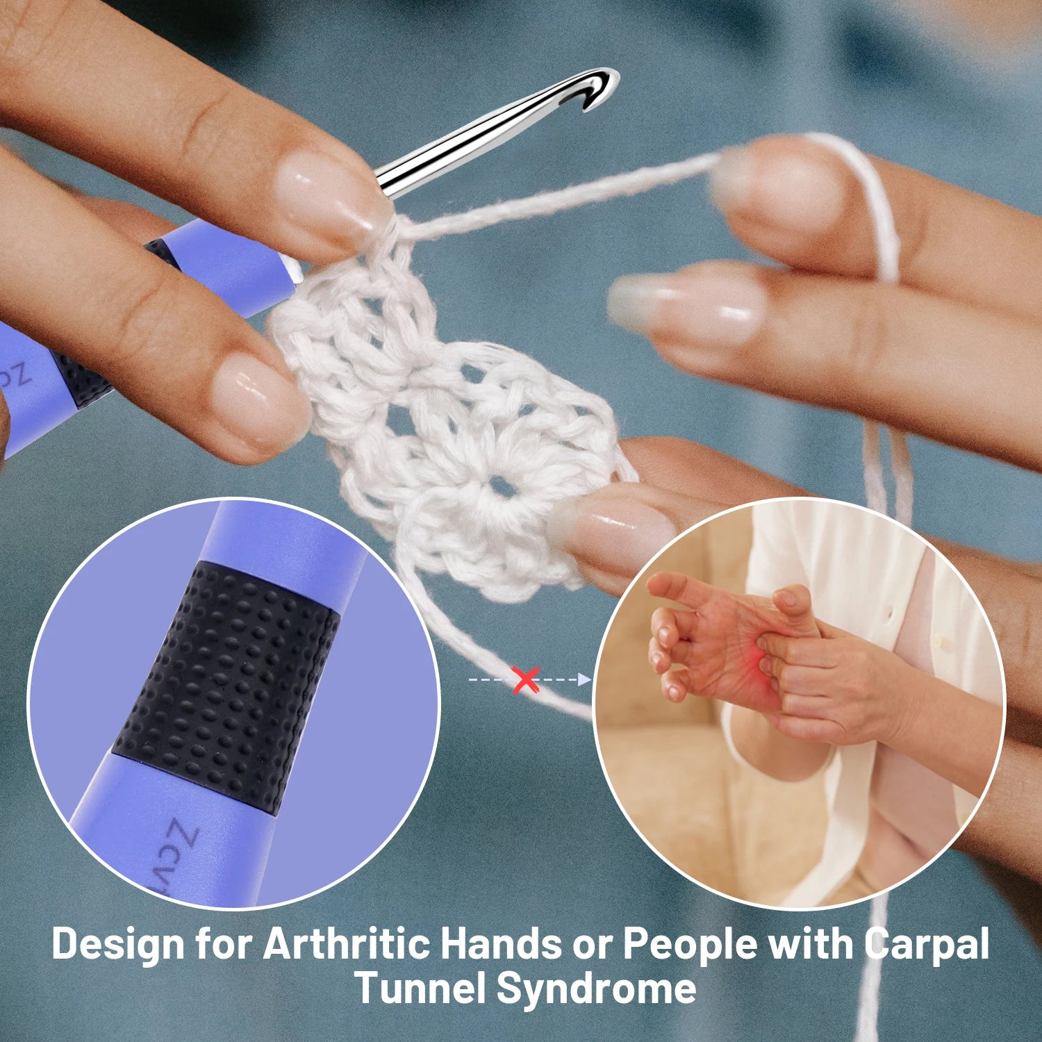 12pcs Lighted Crochet Hook Set – Ergonomic Kit with Counter