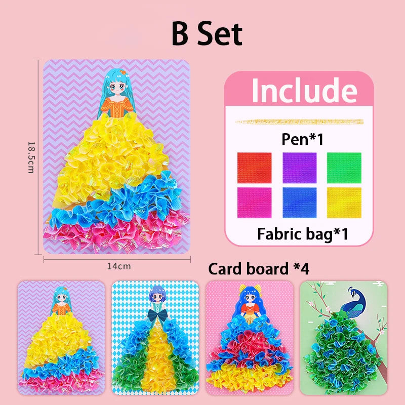 Puzzle Puncture Painting Card Set – DIY Princess & Animal Art Craft