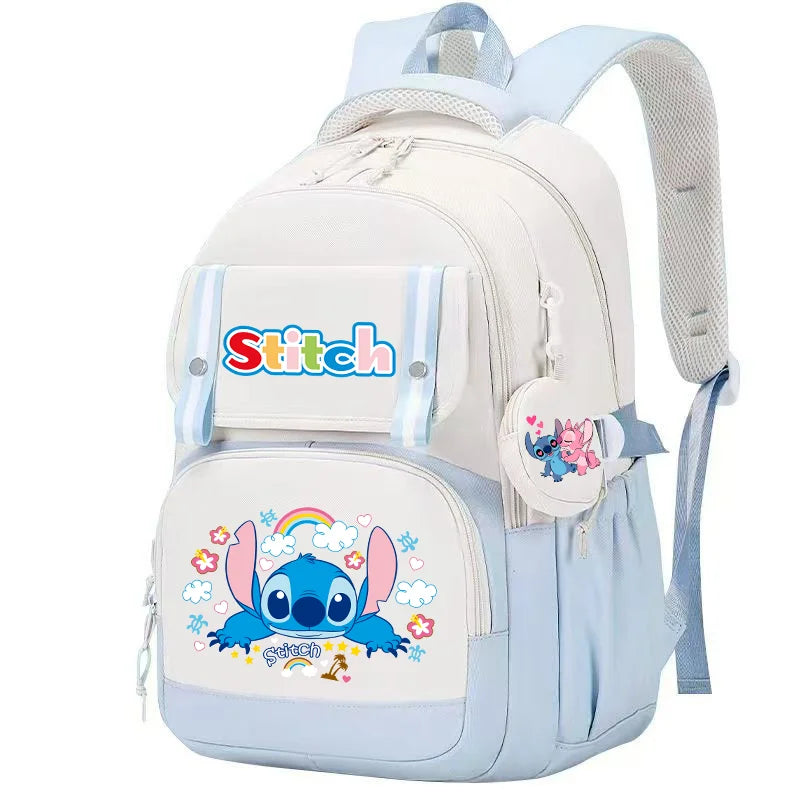 Stitch Pink & Black Backpack – Kids’ Schoolbag with Coin Purse