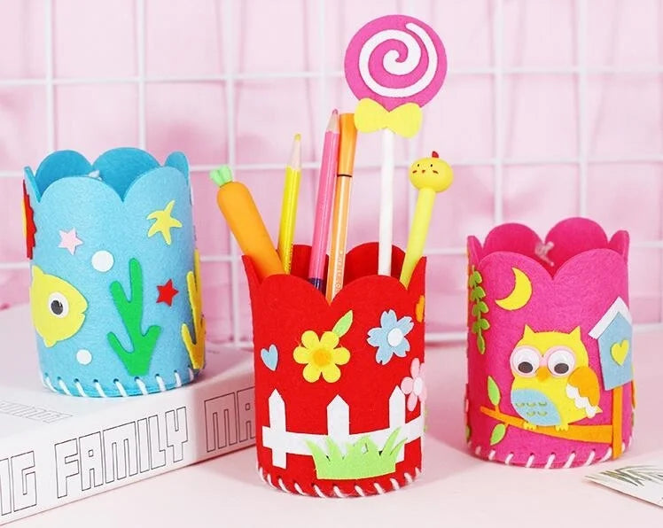 4pcs Kids DIY Pencil Holder Kit – Creative Craft Toy Set