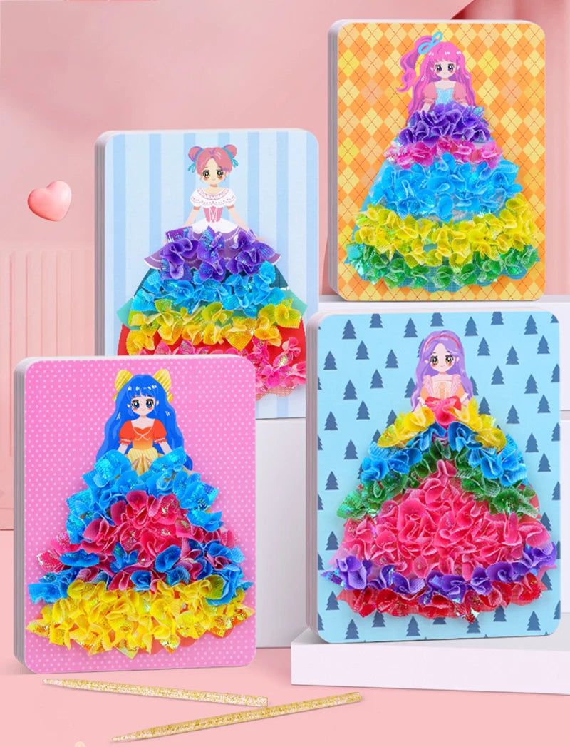 Puzzle Puncture Painting Card Set – DIY Princess & Animal Art Craft