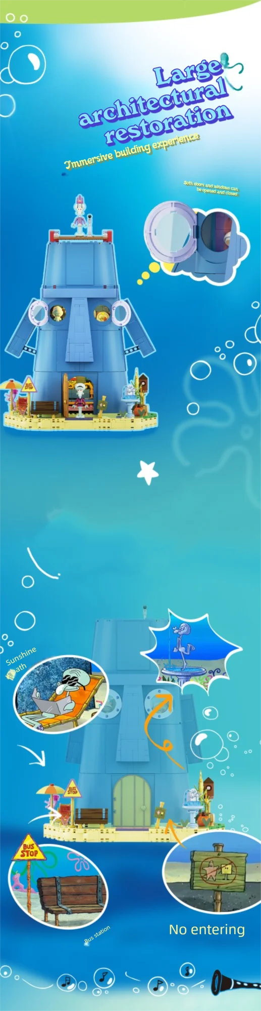 Krusty Krab Building Blocks – Cartoon Restaurant Model Set