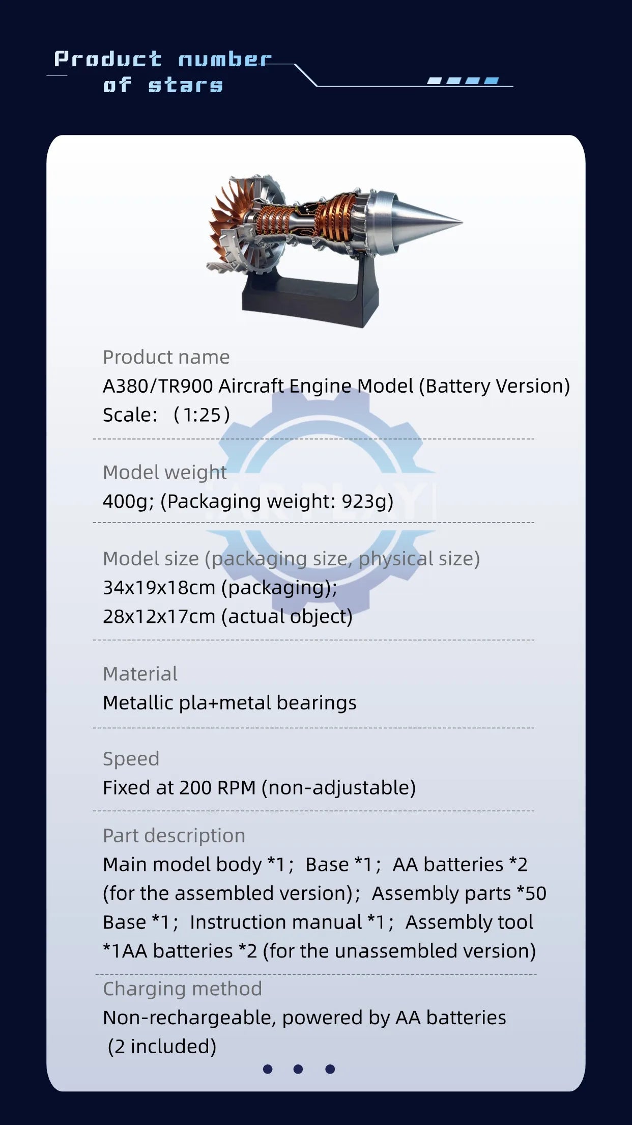 Turbofan Engine DIY Model – Educational Mechanical Aircraft Kit