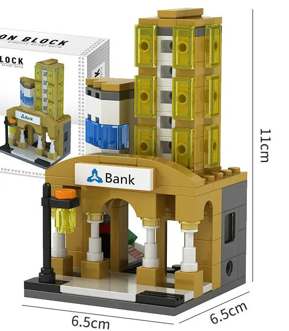 Mini City Street Snack Shop Blocks – Compatible Building Set