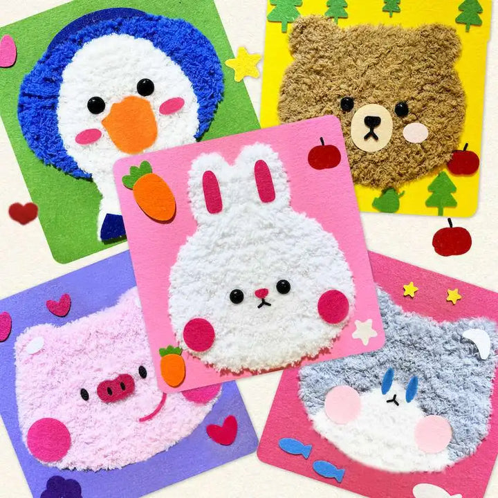 Cartoon Animal Punch Needle Kit – Beginner DIY Embroidery Set