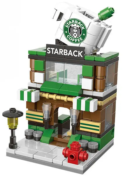 Mini City Street Snack Shop Blocks – Compatible Building Set