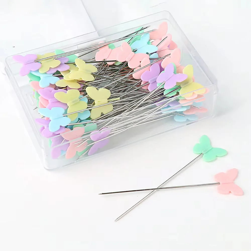 100pcs Dressmaking Pins – Stainless Steel Sewing & Embroidery Tools
