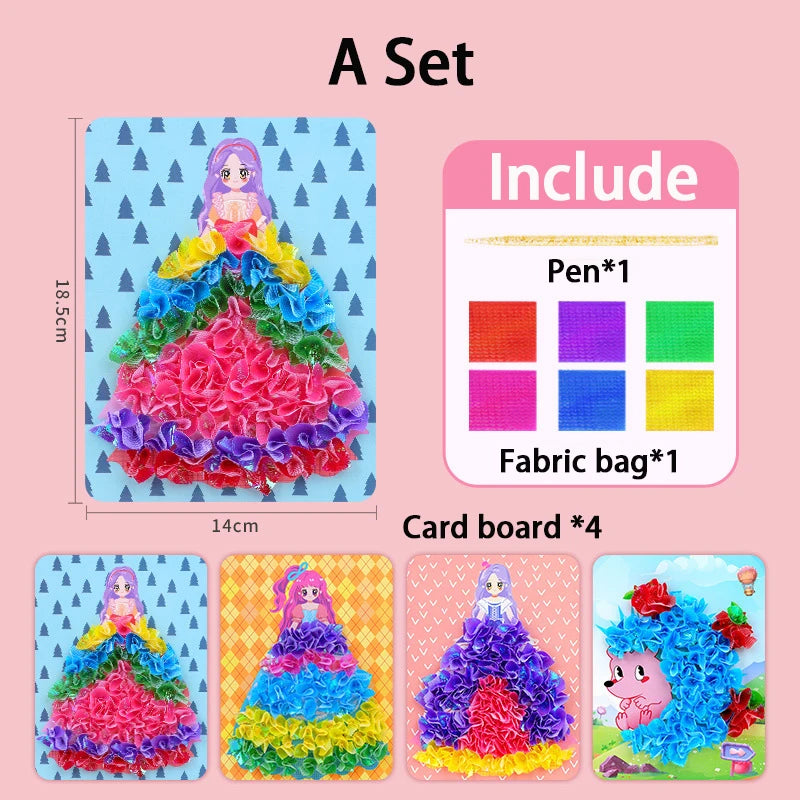 Puzzle Puncture Painting Card Set – DIY Princess & Animal Art Craft