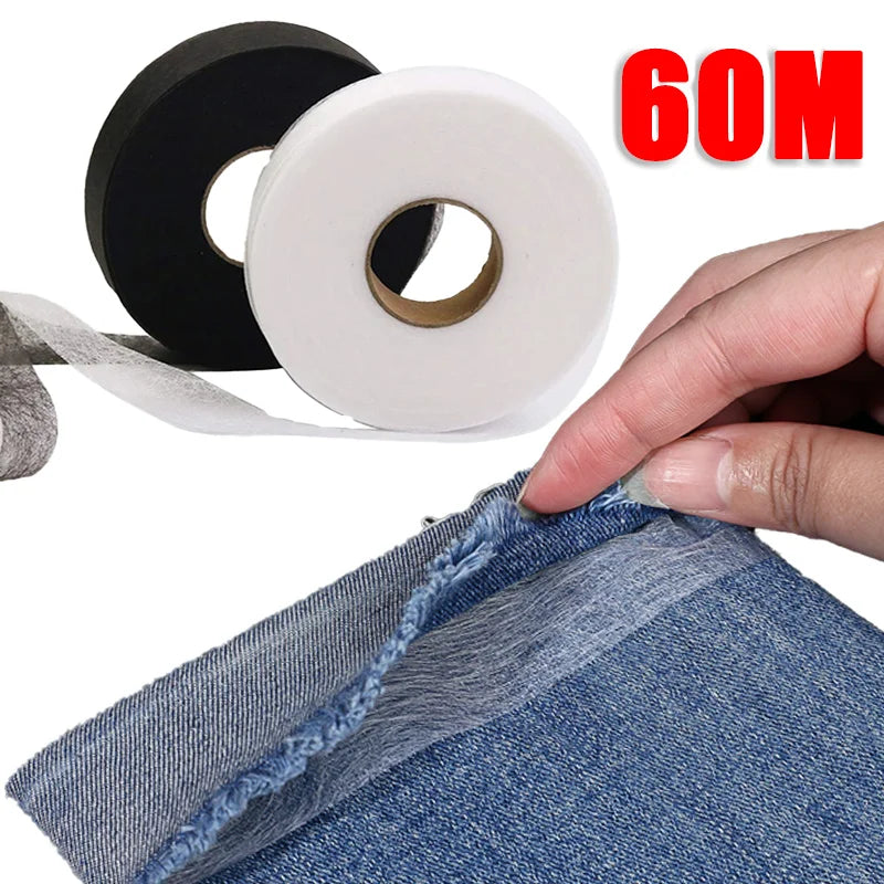 60M Iron-On Hem Tape – Self-Adhesive for Pants & Clothing