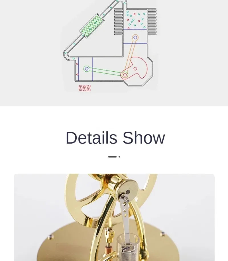 Low Temperature Stirling Engine Model Thermoacoustic External Combustion Engine Children's Educational Gift Birthday Gift