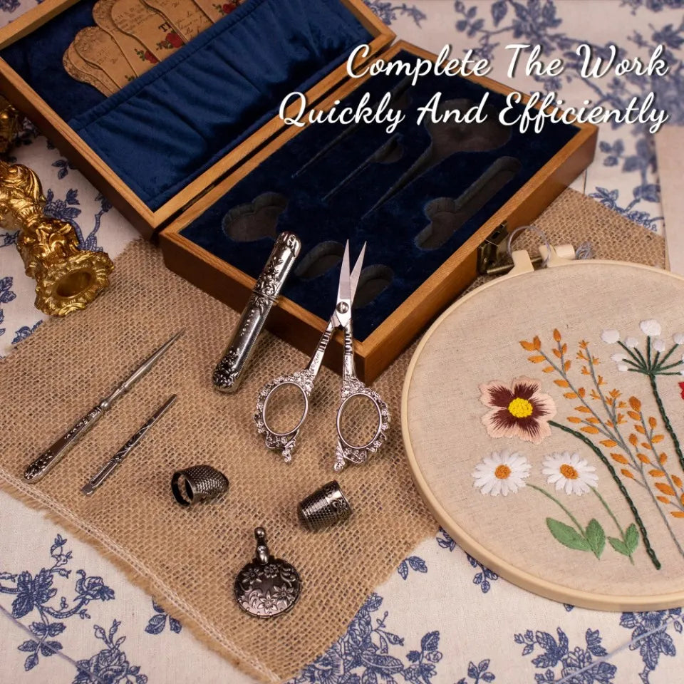 Vintage Sewing Kit – Retro Scissors & Needle Set