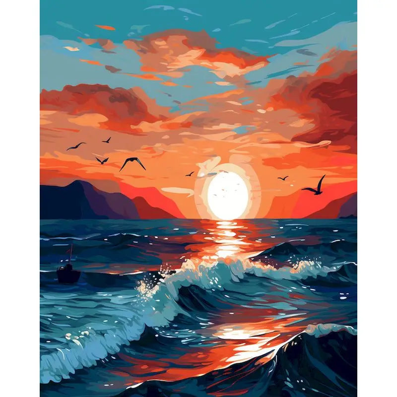 City Landscape Paint by Numbers – Framed DIY Canvas Art Kit for Adults