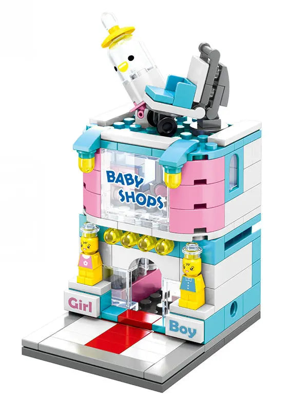 Mini City Street Snack Shop Blocks – Compatible Building Set