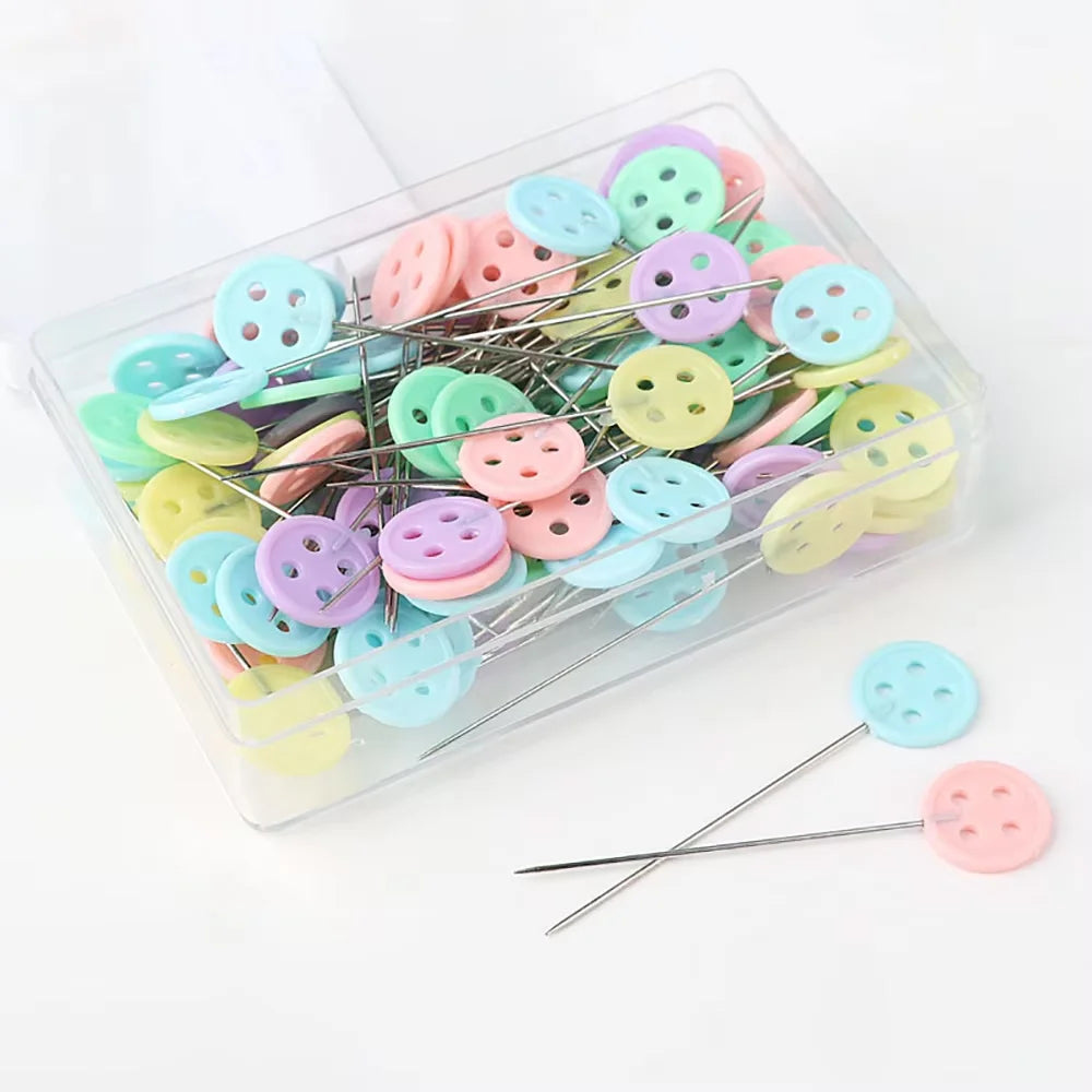 100pcs Dressmaking Pins – Stainless Steel Sewing & Embroidery Tools