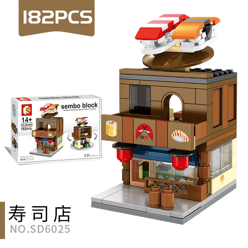Mini City Street Snack Shop Blocks – Compatible Building Set