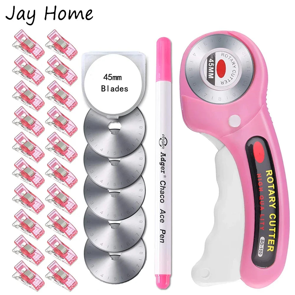45mm Rotary Cutter Set – 5 Blades + Clips & Marker