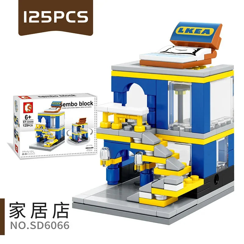 Mini City Street Snack Shop Blocks – Compatible Building Set