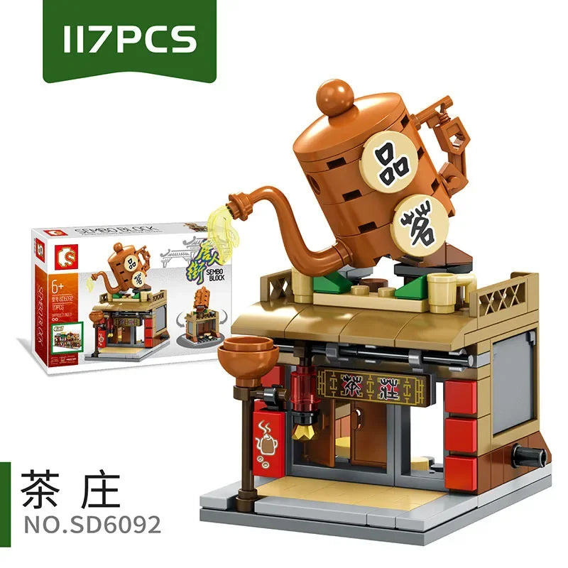 Mini City Street Snack Shop Blocks – Compatible Building Set